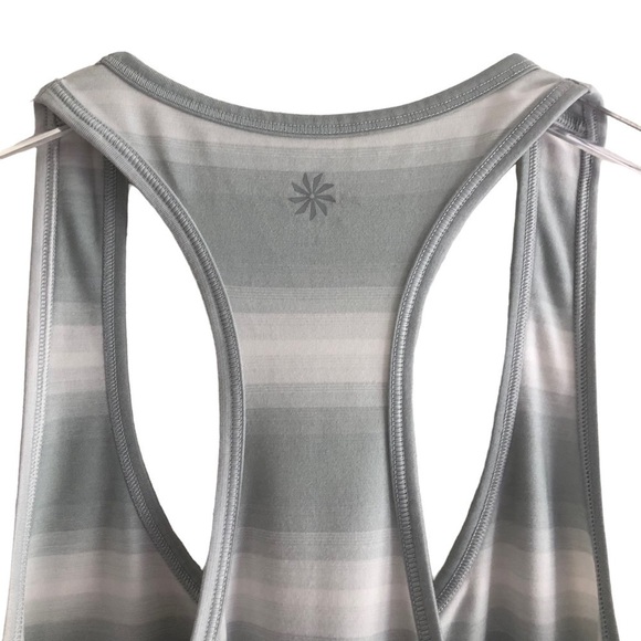 Athleta Large Racerback Tank Top Stripes Gray - Picture 5 of 6